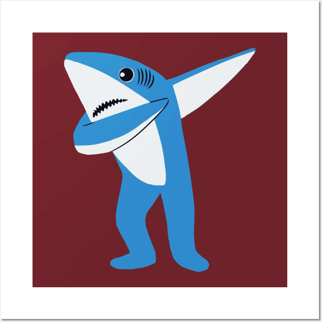 Dady shark dabbing Wall Art by houssem